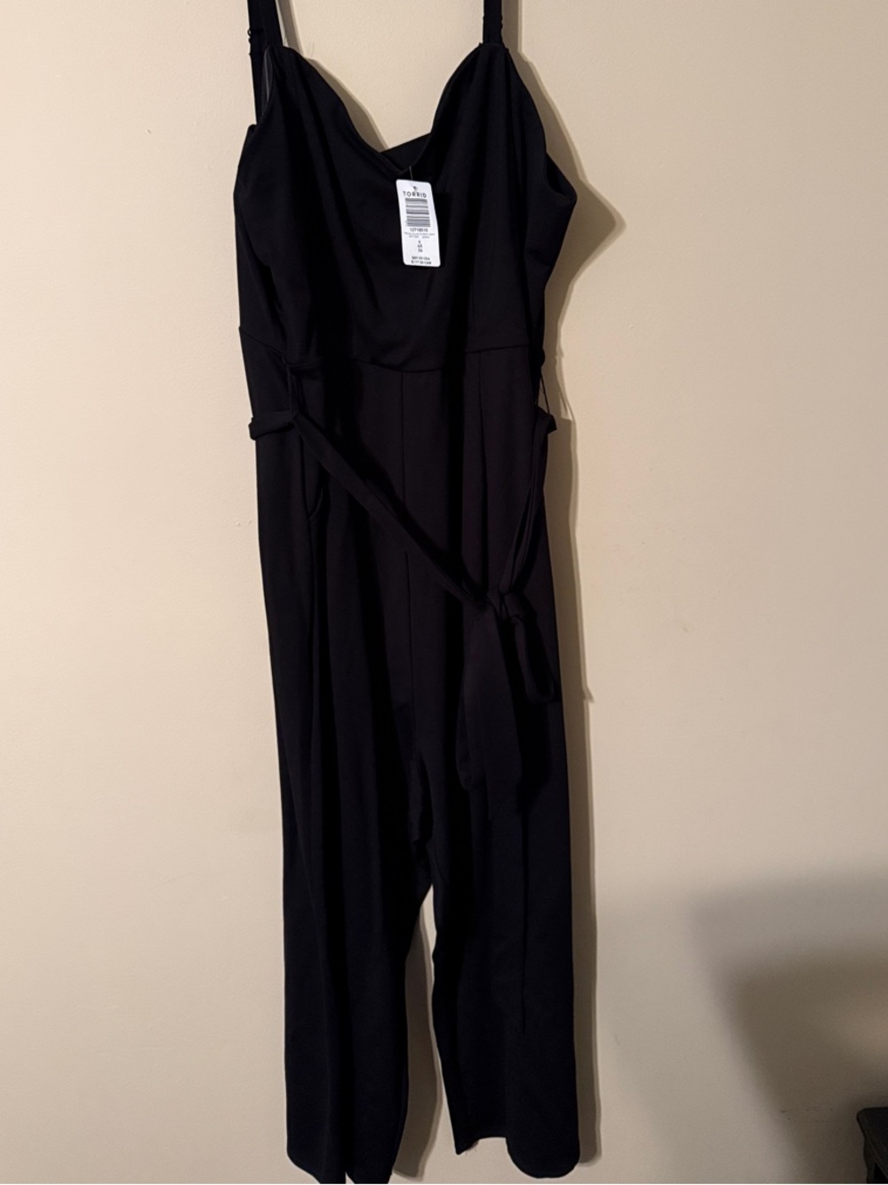 torrid Black V-Neck Wide-Leg Jumpsuit with Belt